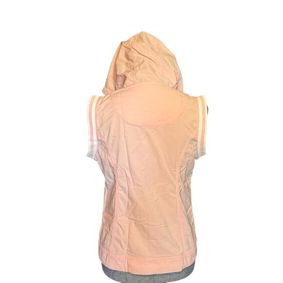 Nike light Pink & white Hooded Vest zip front Ladies size Medium Hoodie - Picture 2 of 4